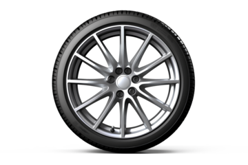 Car wheels realistic design concept on a transparent background, Generative AI