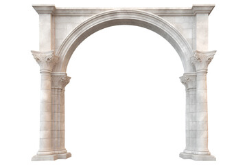 Fototapeta na wymiar Arch pillar transparent Clipart, Roman entrance design on transparent background, Generative AI