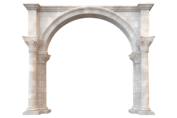 Arch pillar transparent Clipart, Roman entrance design on transparent background, Generative AI