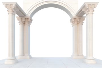 Arch pillar transparent Clipart, Roman entrance design on transparent background, Generative AI