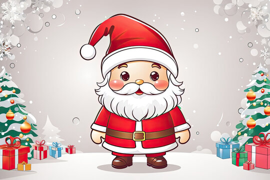Santa Claus on the day Christmas pictures to color for kids