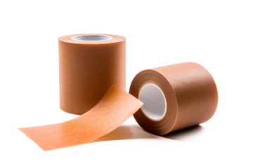 Close-up of brown adhesive plaster isolated on a transparent background, Generative AI