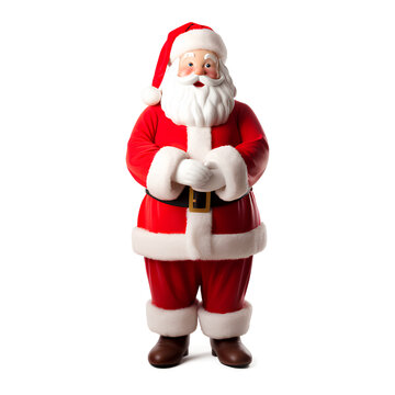 Christmas Santa Claus in the corner on a transparent background, Generative AI