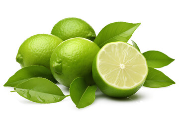 Fresh bergamot with green leaves isolated on a transparent background, Generative AI