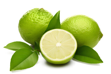 Fresh bergamot with green leaves isolated on a transparent background, Generative AI
