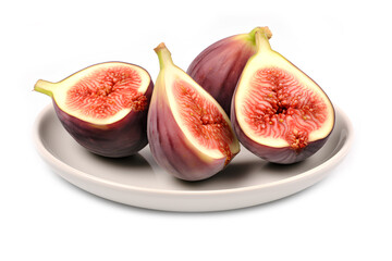 Fresh figs isolated on transparent background, Generative AI