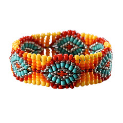 Beaded Bracelet Isolated on Transparent or White Background