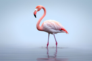 Flamingo on water isolated on a Transparent Background, Generative AI