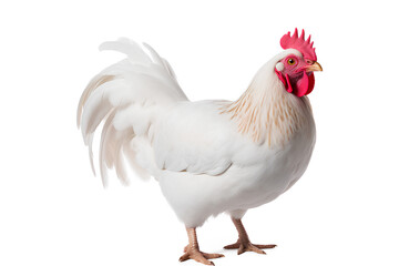 Fototapeta premium Photo Of White Hen on Transparent Background, Generative AI