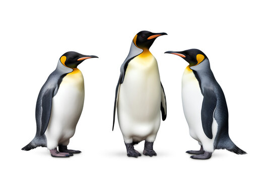 Penguins Isolated on Transparent Background, Generative AI