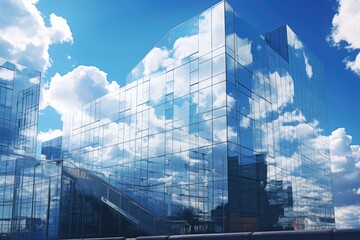 glass building with reflection of sky and clouds 
