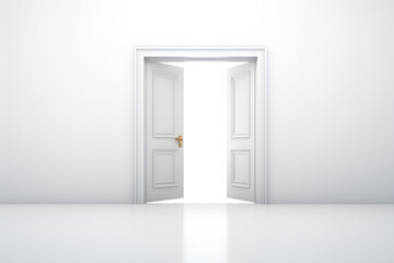 White Open Door Isolated On a Transparent Background, Generative AI