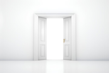 White Open Door Isolated On a Transparent Background, Generative AI