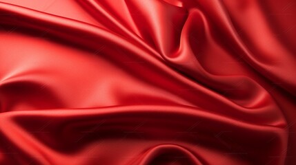 Obraz premium Red Folded Fabric Texture St Valentines Day Background : Generative AI