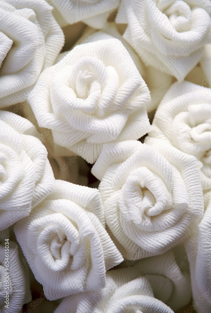 Poster rose shaped cotton wool texture background pattern : generative ai