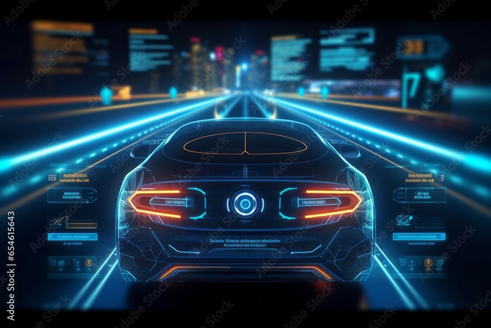 Poster driver assistant concept. background with selective focus and copy space