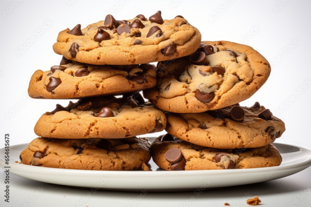 Poster appetizing cookies. background with selective focus and copy space for text