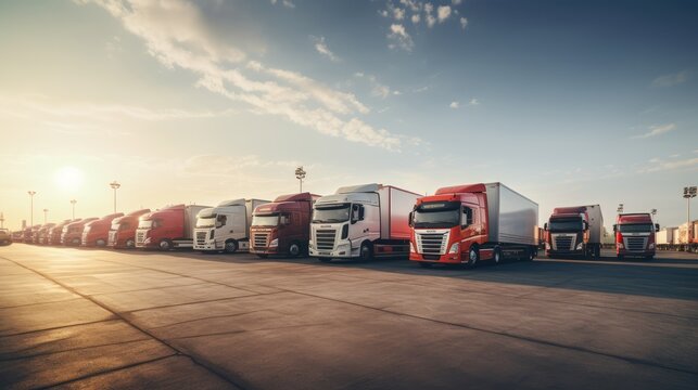 Trucks lined up, AI generated Image