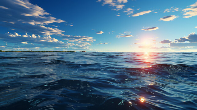 sunset over the sea UHD wallpaper Stock Photographic Image