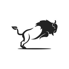 Obraz premium Bison logo template Isolated. Brand Identity. Icon Abstract Vector graphic