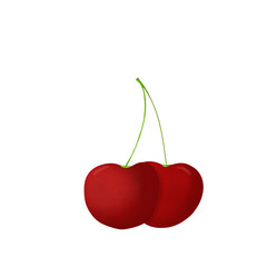 cherry on a white background