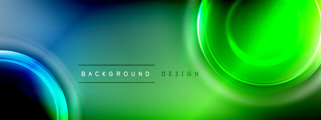 Circles lines and bubbles on bright glowing effect gradient with light and shadow effects. Dynamic interplay of light, shadow and depth. Futuristic and rhythmic technology design