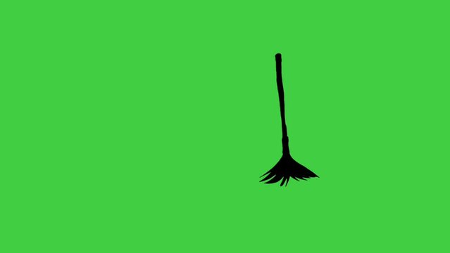 Dancing broom silhouette on green screen