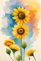 Obraz premium Modern Watercolor Florals for Illustration and Design