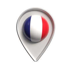 3d france map location pin