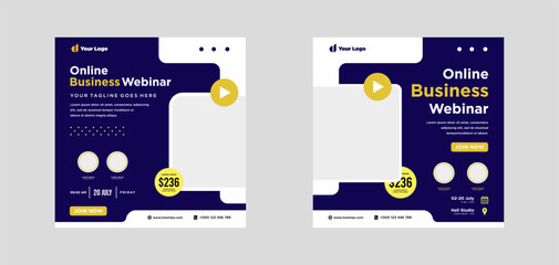 Digital marketing live webinar and corporate social media or template banner