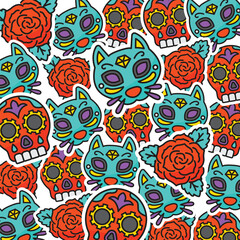 Die de muertos celebration background pattern