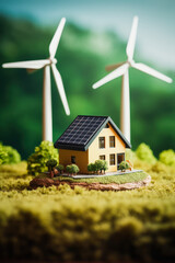 Eco Oasis on Land: House Model with Energy-Saving and Eco-Friendly Elements