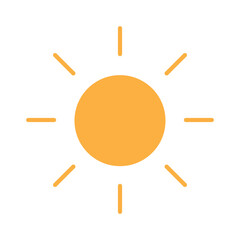 The sun icon. Simple flat vector for mobile and site on white background..eps