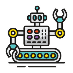 Space robot icon design illustration. Vector design