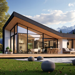 A  modern residence in the mountains - 654628083