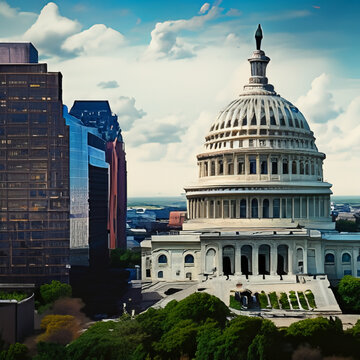 giant capitol building in the city