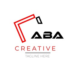 ABA letter logo design on white background. ABA creative initials letter logo concept. ABA letter design.