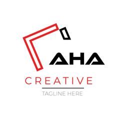 AHA letter logo design on white background. AHA creative initials letter logo concept. AHA letter design.