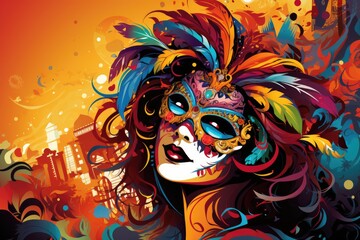 Carnival Vibrant and colorful spirit of carnival celebrations,Generated with AI