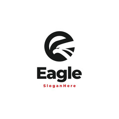 Letter e eagle logo vector