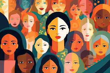 International Women's Day Visuals representing achievements, diversity,Generated with AI