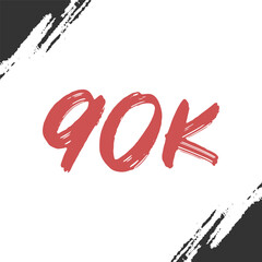90k followers brush stroke style