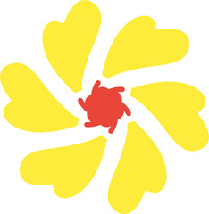 Beautiful yellow flower minimalist style