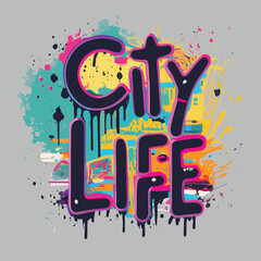 Graffiti Style T-Shirt Design - City Life