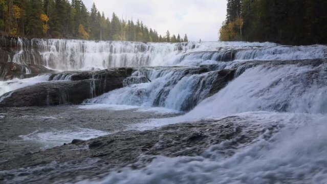 A close up of Dawson Falls flowing freely