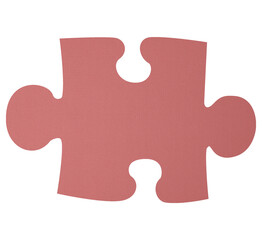 Digital png illustration of pink puzzle element on transparent background