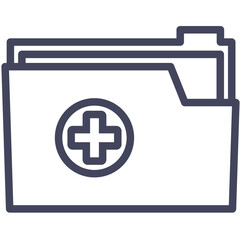 Digital png illustration of folder with medical documents on transparent background