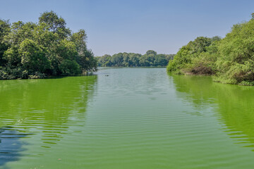 Hauz Khas water tank reservoir in New Delhi, India