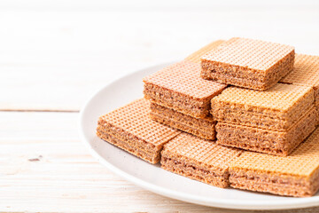 chocolate wafers with chocolate cream
