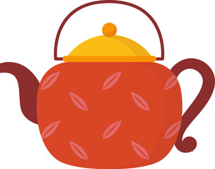 red teapot on a white background